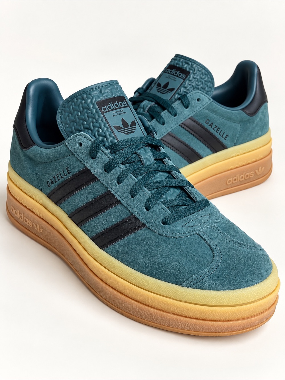 adidas Gazelle Bold Aurora Ivy Black Gum Platform Sneakers JQ3583 Women’s 7 NEW